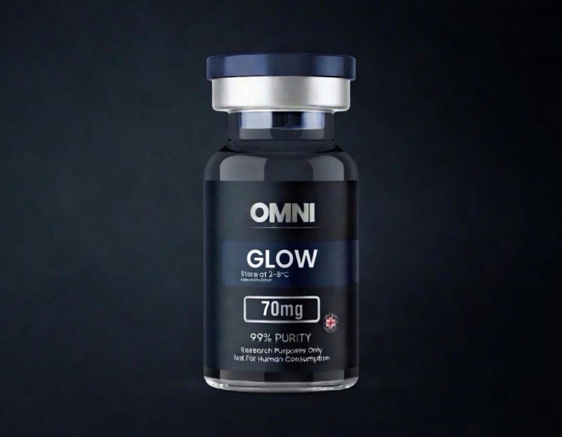 GLOW blend vial — GHK-Cu, BPC-157 and TB-500, laboratory use only