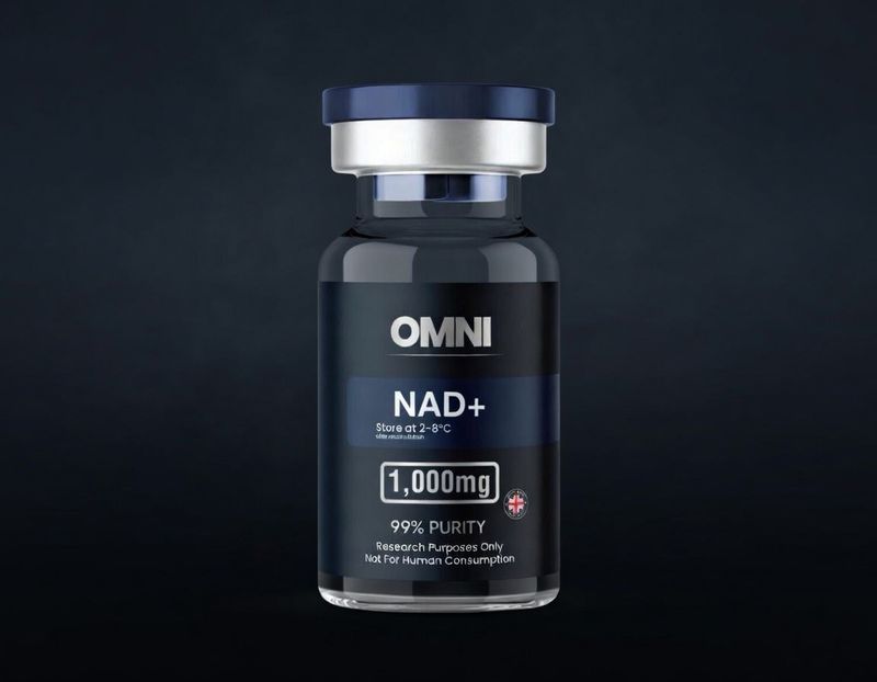 NAD+ research vial — nicotinamide adenine dinucleotide, laboratory use only